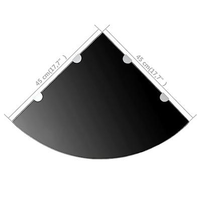 VidaXL Hoekschap met chromen dragers zwart 45x45 cm glas VidaXL Hoekschap met chromen dragers zwart 45x45 cm glas