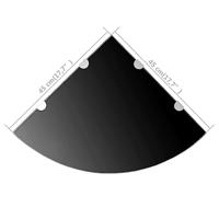 VidaXL Hoekschap met chromen dragers zwart 45x45 cm glas - thumbnail