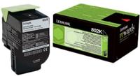 Lexmark Toner 802K Origineel Zwart 1000 bladzijden 80C20K0 - thumbnail