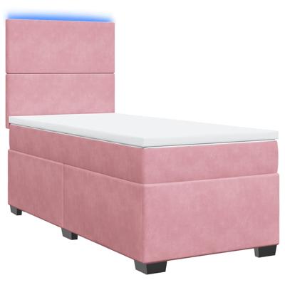 Boxspring met matras fluweel roze 120x200 cm - thumbnail