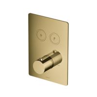 Douchethermostaat Hotbath Cobber Inbouw 2 Pushbuttons Vierkant Gepolijst Messing (excl. inbouwdeel) Living Colours - thumbnail