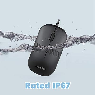 Perixx PERIMICE-503 B Muis Kabelgebonden Optisch Zwart 1600 dpi Waterdicht (IPX7)