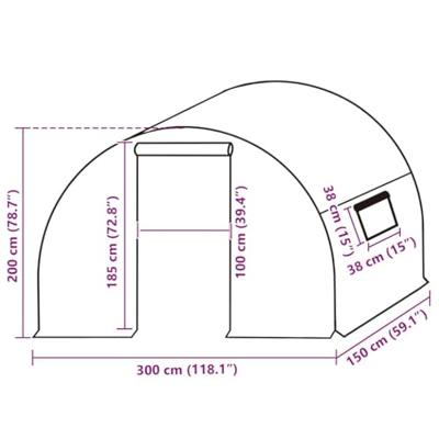 VidaXL Kashoes vervangend (4,5 m²) 3x1,5x2 m transparant