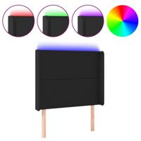 Hoofdbord LED 83x16x78/88 cm kunstleer zwart - thumbnail