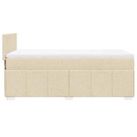 Boxspring met matras stof crèmekleurig 90x200 cm - thumbnail