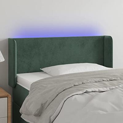 Hoofdbord LED 83x16x78/88 cm fluweel donkergroen