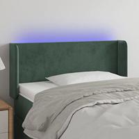 Hoofdbord LED 83x16x78/88 cm fluweel donkergroen - thumbnail