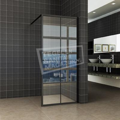 Inloopdouche Zwart met Handdoekbeugel 90x200 cm 10mm NANO Coating