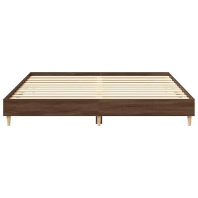 Bedframe zonder matras bewerkt hout bruin eikenkleur 160x200 cm Bedframe zonder matras bewerkt hout bruin eikenkleur 160x200 cm