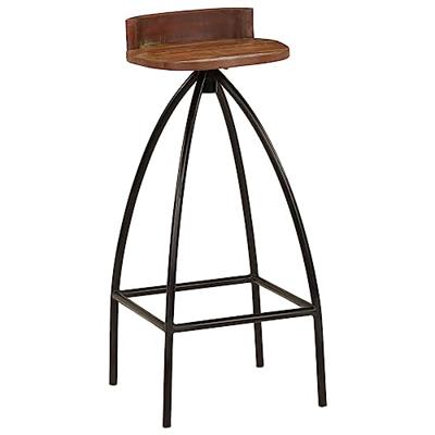 Barstoelen 2 st massief gerecycled hout