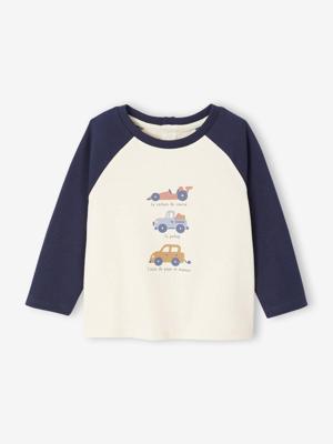T-shirt baby met lange mouwen en een geplaatste print aan de voorkant marineblauw T-shirt baby met lange mouwen en een geplaatste print aan de voorkant marineblauw