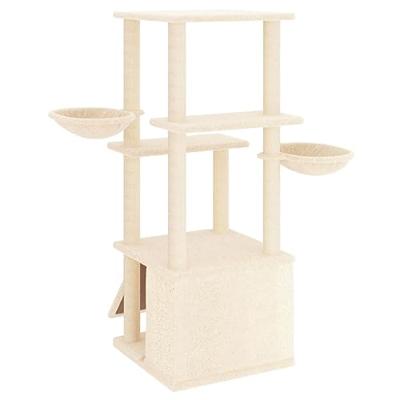 Kattenmeubel met sisal krabpalen 133 cm crmekleurig