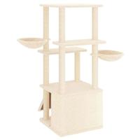 Kattenmeubel met sisal krabpalen 133 cm crmekleurig - thumbnail