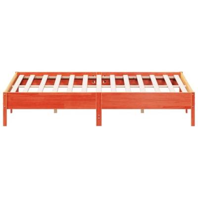 Bedframe zonder matras massief grenenhout wasbruin 180x200 cm