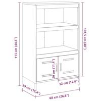 Hoge kast 68x39x113 cm staal zwart - thumbnail
