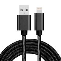 2m 3A geweven stijl metaal hoofd 8 pins naar USB Data / de kabel van de lader voor iPhone X / iPhone 8 & 8 Plus / iPhone 7 & 7 Plus / iPhone 6 & 6s & - thumbnail
