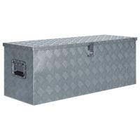 VidaXL Aluminium kist 110,5x38,5x40 cm zilverkleurig - thumbnail
