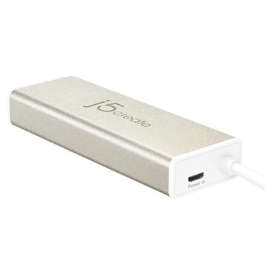j5create USB 3.1 Type-C-poort met SD/Micro SD-kaartlezer JCH347Adapterdongle met 3 USB 3.1/3.0/2.0-poorten, voor Chromebook/MacBook/en meer USB Type C-apparaten