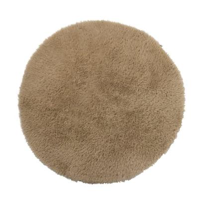 Vloerkleed fluffy rond - bruin - ø120 cm