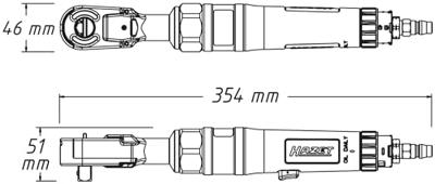 Hazet Pneumatische ratelsleutel | 9022P-1 | 12,5 mm | (1/2 inch) | vierkant | 95 Nm 4000898927 - thumbnail