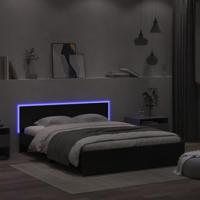 Bedframe met LED zonder matras 150x200 cm zwart - thumbnail