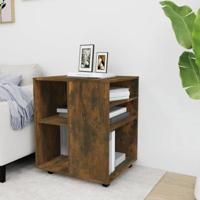 Kast verrijdbaar 60x53x72 cm bewerkt hout gerookt eikenkleurig - thumbnail