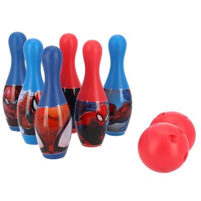 Gerimport bowlingset Spider Man junior 19,5 cm blauw 8 delig
