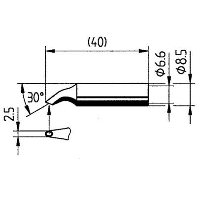 Ersa 0832HD Soldeerpunt Speciale vorm, mesvormig Grootte soldeerpunt 2.50 mm Inhoud: 1 stuk(s)