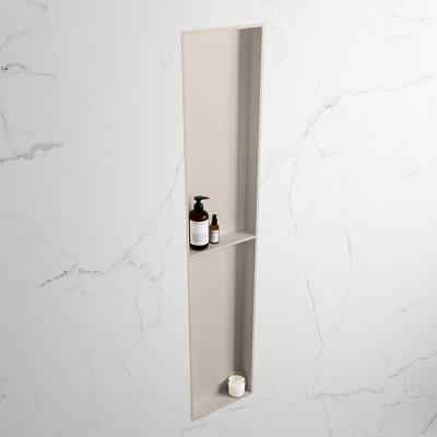 MONDIAZ EASY Nis 89,5x29,5cm in solid surface kleur Linen | Linen. 2 vakken geschikt voor in- of opbouw MONDIAZ EASY Nis 89,5x29,5cm in solid surface kleur Linen | Linen. 2 vakken geschikt voor in- of opbouw