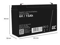 Green Cell AGM40 UPS-accu Sealed Lead Acid (VRLA) 6 V 15 Ah - thumbnail