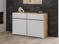 Commode CROSSAIR 2 deuren 2 lades wit/wotan eik - thumbnail