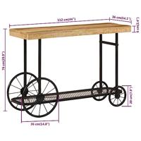 Wandtafel 112x36x76 cm massief mangohout en ijzer - thumbnail