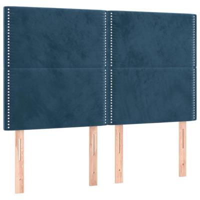 Hoofdborden 4 st 80x5x78/88 cm fluweel donkerblauw