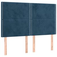 Hoofdborden 4 st 80x5x78/88 cm fluweel donkerblauw - thumbnail