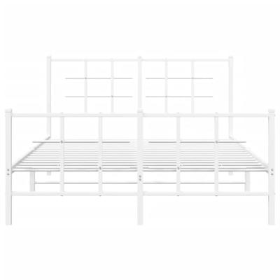 Bedframe met hoofd- en voeteneinde metaal wit 135x190 cm
