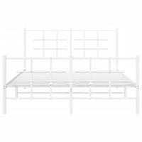 Bedframe met hoofd- en voeteneinde metaal wit 135x190 cm - thumbnail