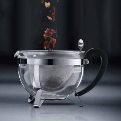 BODUM CHAMBORD Theepot met zeef 1L grijs BODUM CHAMBORD Theepot met zeef 1L grijs