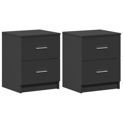 Nachtkastjes 2 st met 2 lades 40x36x50 cm zwart