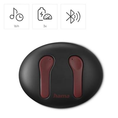 Hama Bluetooth® Spirit Unchained, TWS Earbuds, ENC, FC, Bordeau