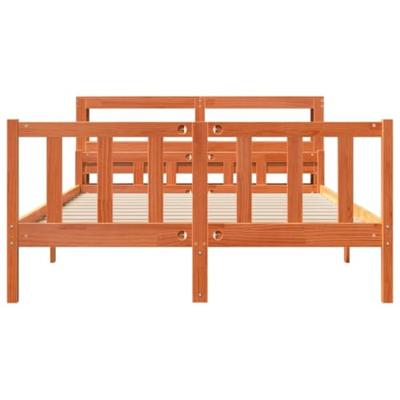 Bedframe met hoofdbord massief grenenhout wasbruin 160x200 cm Bedframe met hoofdbord massief grenenhout wasbruin 160x200 cm