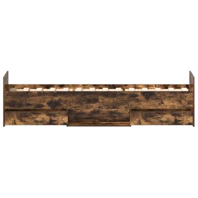 Bedframe met hoofd- en voeteneinde gerookt eiken 75x190 cm