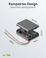 Goobay 12445 Batterijbox Aantal cellen: 3 AA (penlite) Kabel (l x b x h) 68.5 x 48 x 18.7 mm - thumbnail