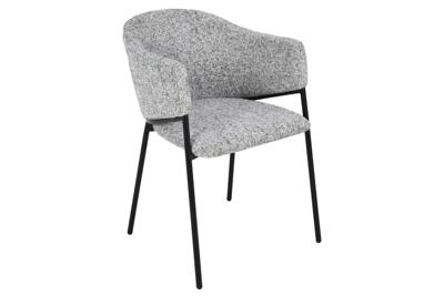 Design Stoel NOBLESSE Grijs Chenille Zwart Metalen Frame - 47577