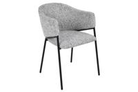 Design Stoel NOBLESSE Grijs Chenille Zwart Metalen Frame - 47577 - thumbnail