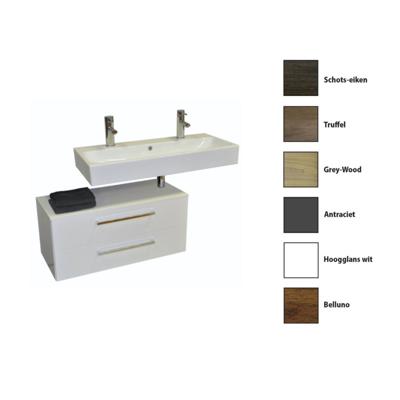 Badkamermeubelset Sanicare Q17 100 cm Schots-Eiken (spiegel optioneel)