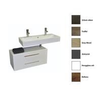 Badkamermeubelset Sanicare Q17 100 cm Schots-Eiken (spiegel optioneel) - thumbnail