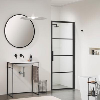 Sealskin Soho 1-delige deur rechter versie 90x210cm zwart-helder glas CKB200906195100