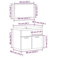 Badkamermeubelset Wandgemonteerd 3 pcs Oud Hout Bewerkt hout - thumbnail