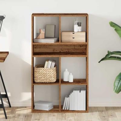 Boekenkast 66x31x112 cm bewerkt hout oud houtkleurig
