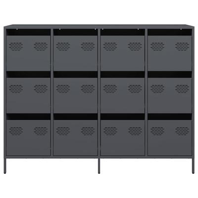 Dressoir 135x39x103,5 cm koudgewalst staal antracietkleurig